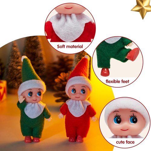 JOYIN Christmas Elf Plush Dolls - Soft & Tiny Toys for Kids | Perfect Party Favors & Holiday Decor