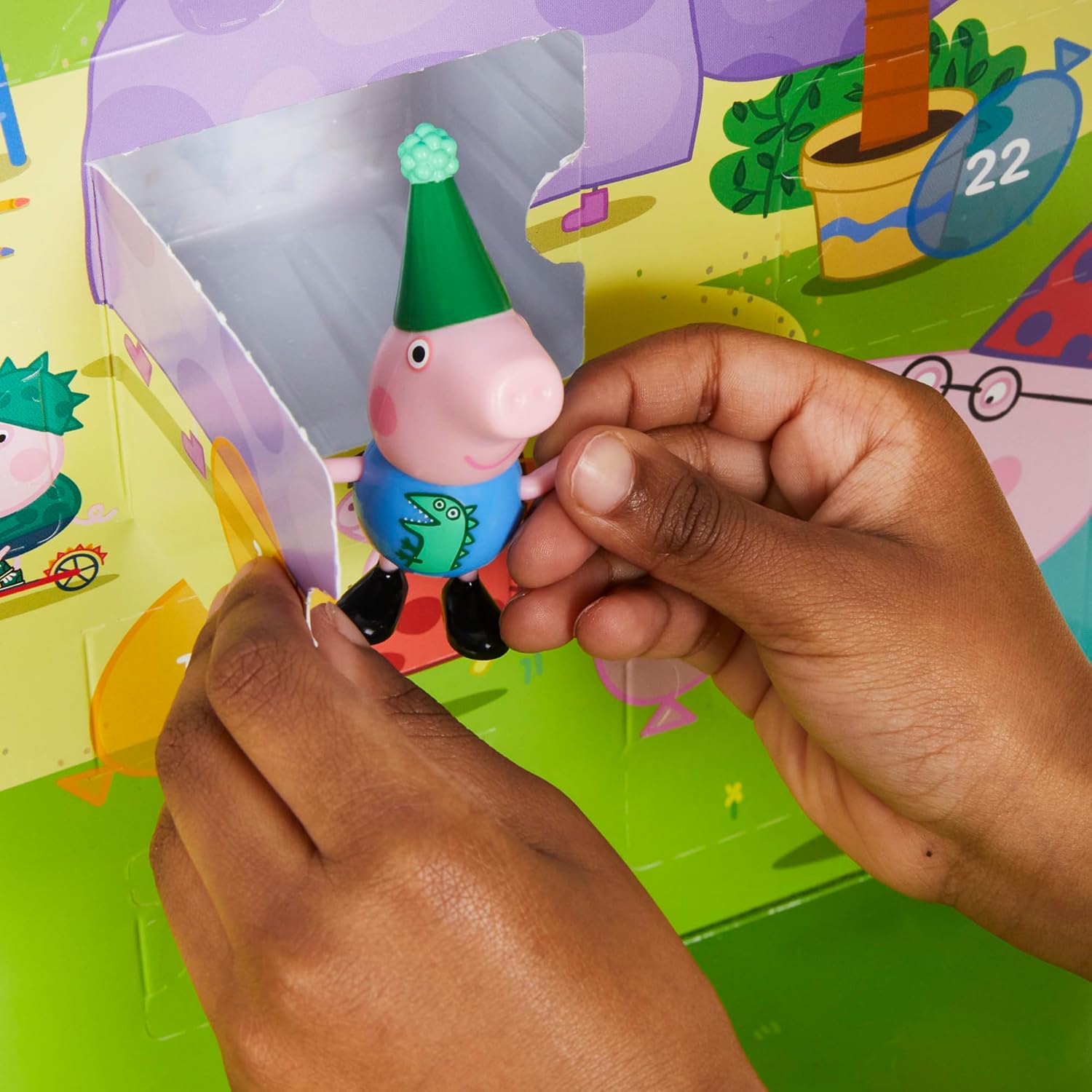 Peppa Pig George's Party Advent Calendar - 24 Surprise Toys & Stickers | Fun Preschool Gift for Ages 3+