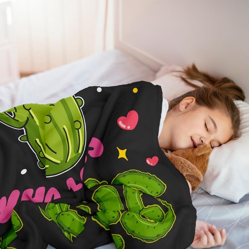 Jepufo Pickle Gifts Blanket, Funny Pickles Gift for Kids, Just a Girl Who Loves Pickles, Best Pickle-Lovers Present Birthday Christmas Ideas Blanket 50"X60"