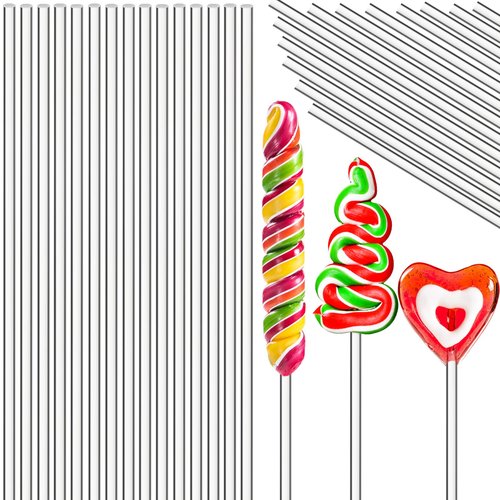 Zopeal 200 Pcs Acrylic Lollipop Sticks Cake Topper Pops Candy Treat Sticks for Wedding Candy Chocolate Cookie Dessert Handmade DIY Crafts Party Decorations Gardening(8 x 0.12 Inches,Clear)