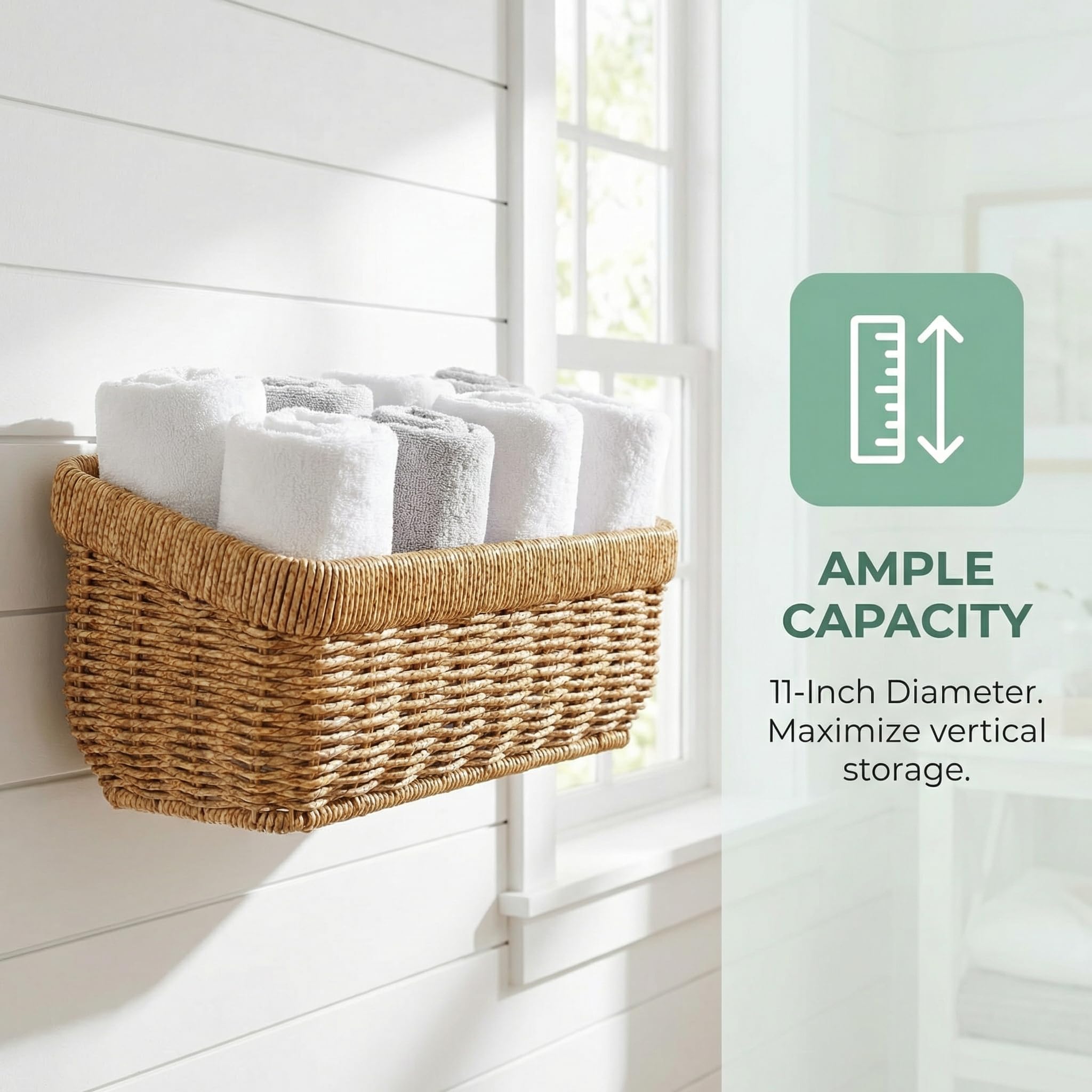 11 inches Wall Hanging Baskets Woven Basket Boho Style Fruit Basket Storage Baskets for Organizing Home Kitchen Garden Plants Hanging Decoration