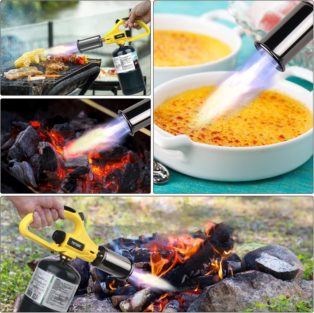 TBTEEK Propane Torch Head - Adjustable Flame Cooking Torch for BBQ, Searing Steak & Creme Brulee (Tank Not Included)