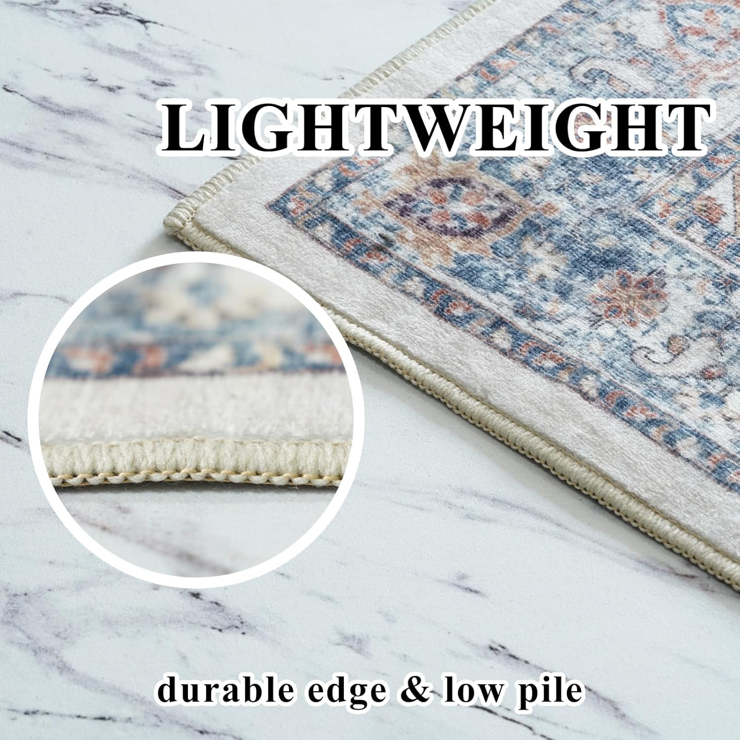 Skiennix Washable 3x4 Entryway Area Rug - Non-Slip, Water-Resistant Carpet for Kitchen & Bathroom (Brick)