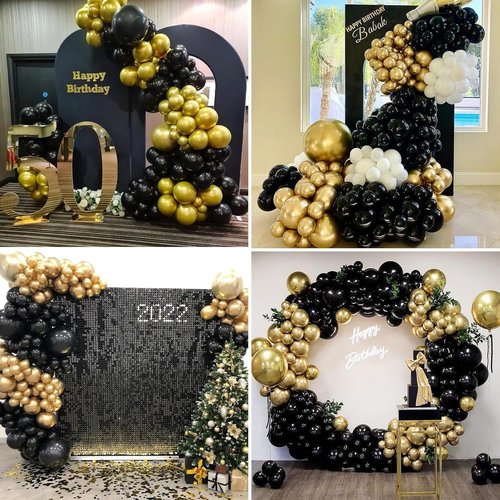 Black Balloons - 12-Inch Matte Latex | 100-Pack Helium Balloons for Birthday, Wedding & Party Decor