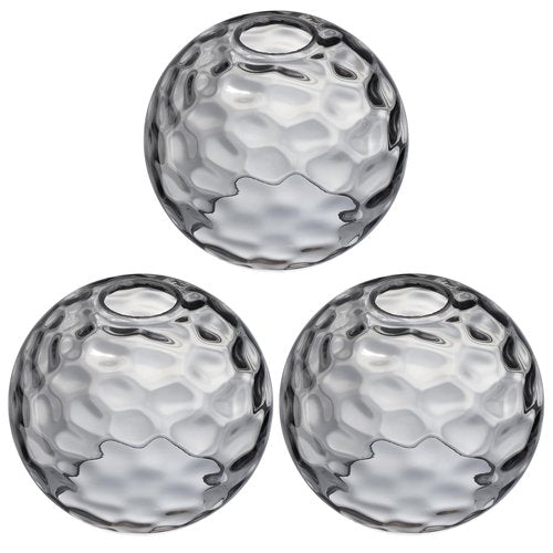 CJY CHENJINYAN 6.3 Inch Replacement Clear Hammer Glass Lamp Shade Light Fixture,for Replacement Wall Sconce Pendant Light Ceiling Light Chandelier Shade,Factory Outlet (Grey Glass, 3 Pack)
