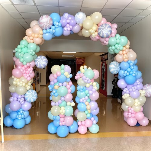 HILAVO Pastel Balloons - 12 Inch Macaron Rainbow Latex Balloons with Colorful Confetti | Perfect for Easter, Birthdays, and Weddings
