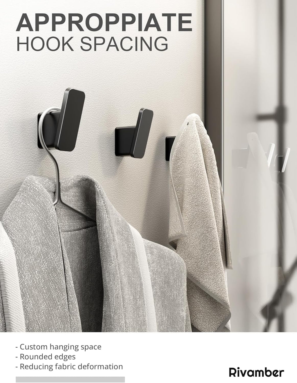 Skiennix Matte Black Towel Hooks - Heavy-Duty 4-Pack for Bathroom & Mudroom | Versatile Coat & Bag Hangers