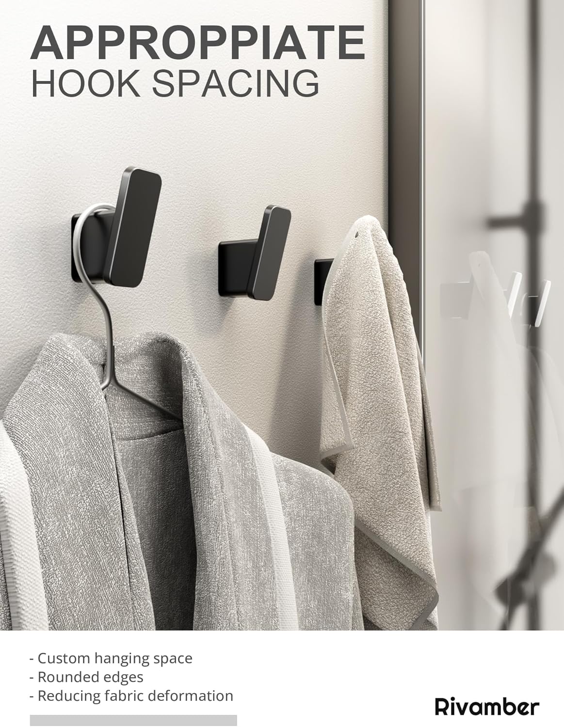 Skiennix Matte Black Towel Hooks - Heavy-Duty 4-Pack for Bathroom & Mudroom | Versatile Coat & Bag Hangers