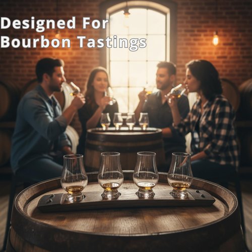 Barrel-Art Premium 4 Glass Whiskey Flight/Dark Walnut/No Glasses