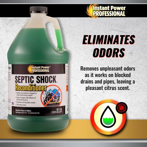 Instant Power Professional Septic Shock, Septic Tank System Treatment, 8818, 128 Fl. Oz. (4 Pack)