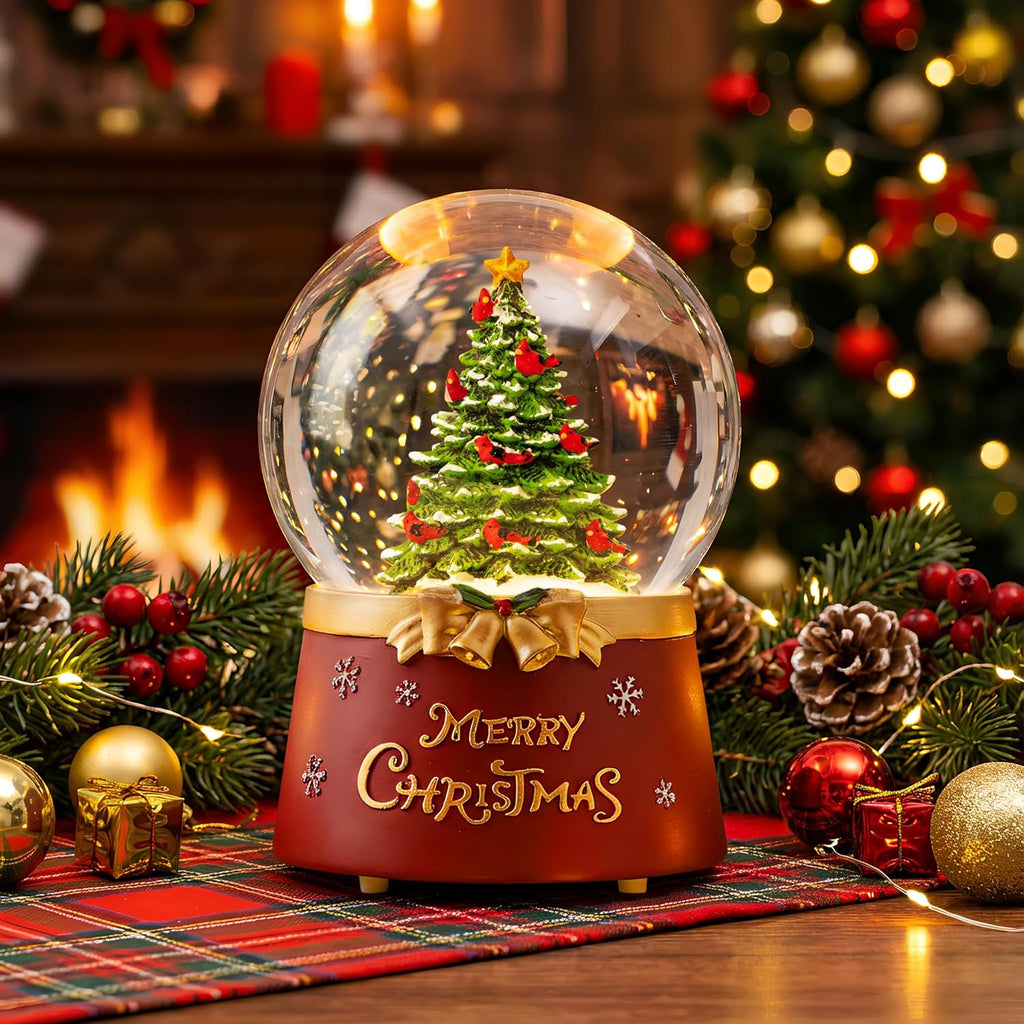 Regine Switzerland Christmas Snow Globe - Lighted Musical Decoration with Swirling Glitter | Perfect Holiday Gift