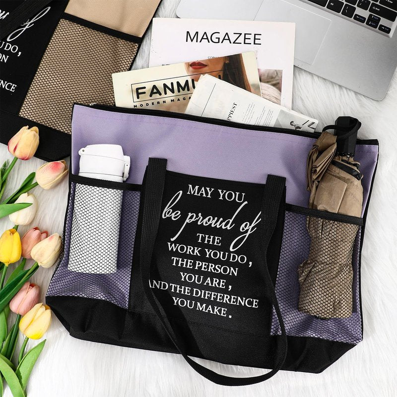 Paterr 6 Nurses Week Tote Bag Bulk 2026 for Women Men Canvas Tote Bag Appreciation Gifts for Doctor Coworker Teacher Team (Retro)