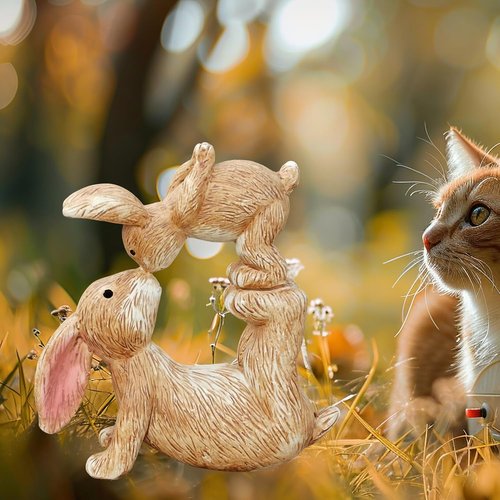 Charming Rabbit Statues - Elegant Easter Ornaments | Perfect Valentine's Day Gifts for All