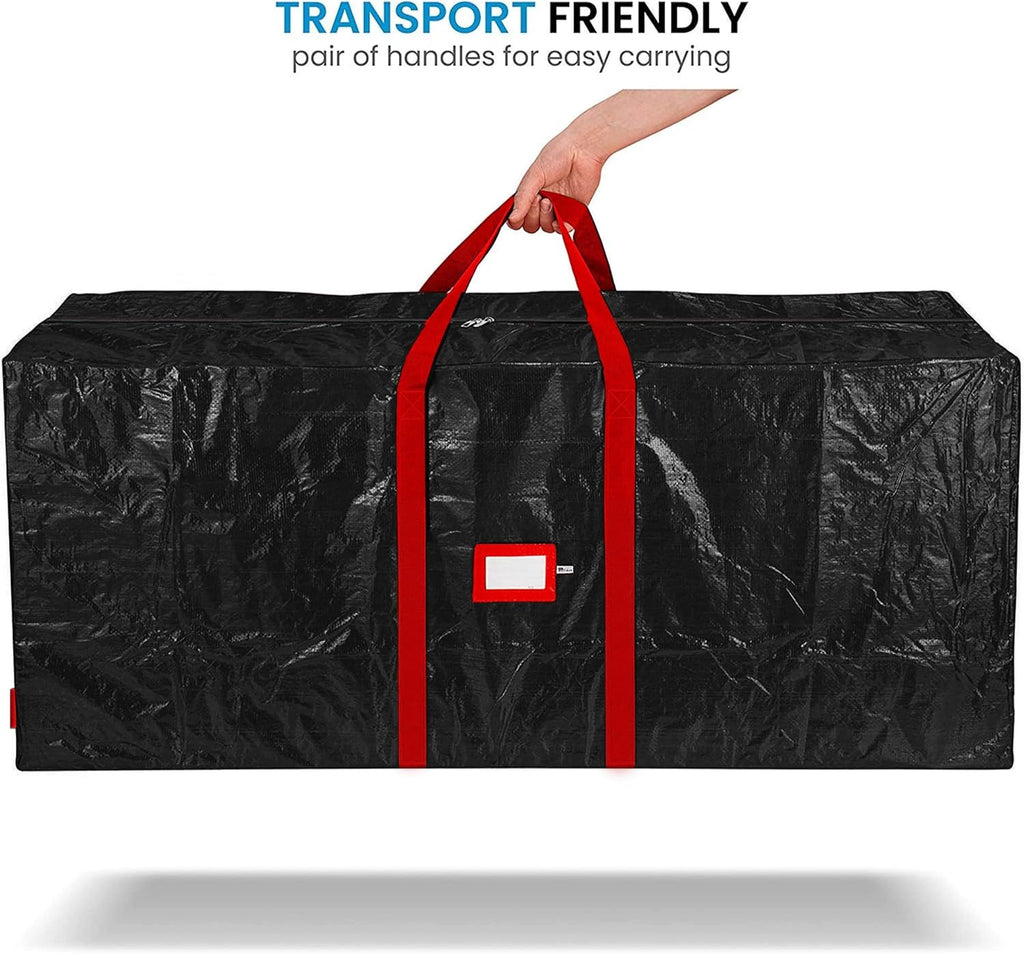 Zober Christmas Tree Storage Bag - Waterproof Protection for 7.5 Ft Artificial Trees - Durable Handles & Label Slot - Black