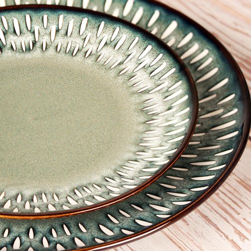 jinsongdafa 7.9-Inch Porcelain Plates Set, for Appetizer, Dinner Plates, Salad, Dessert, Snacks, Serving Plate Set of 6, Microwave and Dishwasher Safe, apply Home, Restaurant