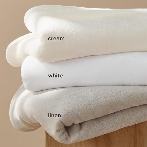 Bedsure Fleece Blanket - Soft, Lightweight, Plush King Size Cream Microfiber, 108x90 Inches