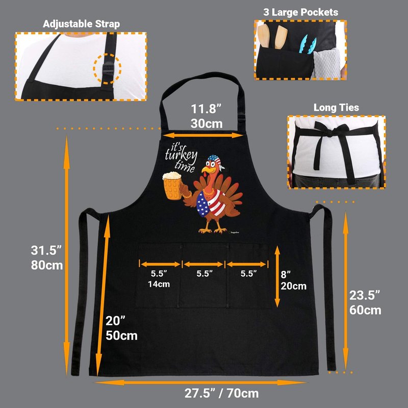 Funny Aprons for Men Women | One Size Fits All | Adjustable Strap | Premium Quality Chef Kitchen Grilling Apron with 3 Utility Pockets | Ideal BBQ Accessories | Unisex |