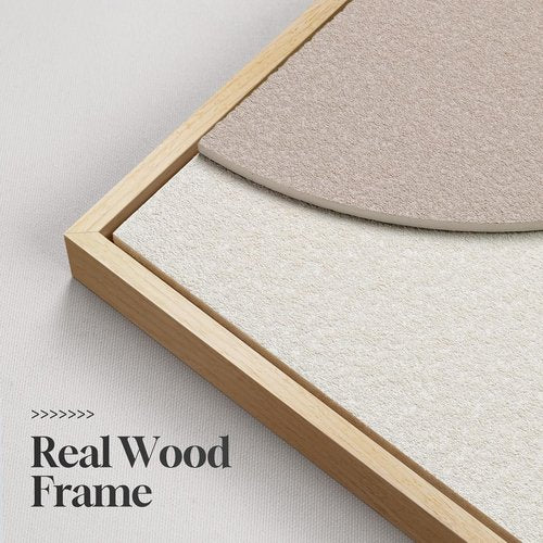 Boho Wall Art by Large 3D - Neutral Abstract Framed Artwork | 3-Piece Modern Geometric Set, 24x36 In