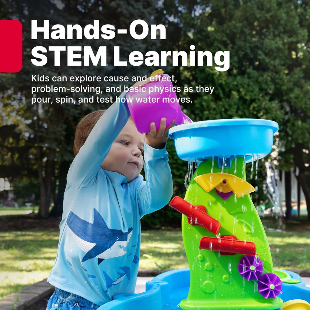 Step2 Rain Showers Water Table - Engaging Sensory Playset for Kids 1.5+ Years - Blue & Green, 13 Accessories