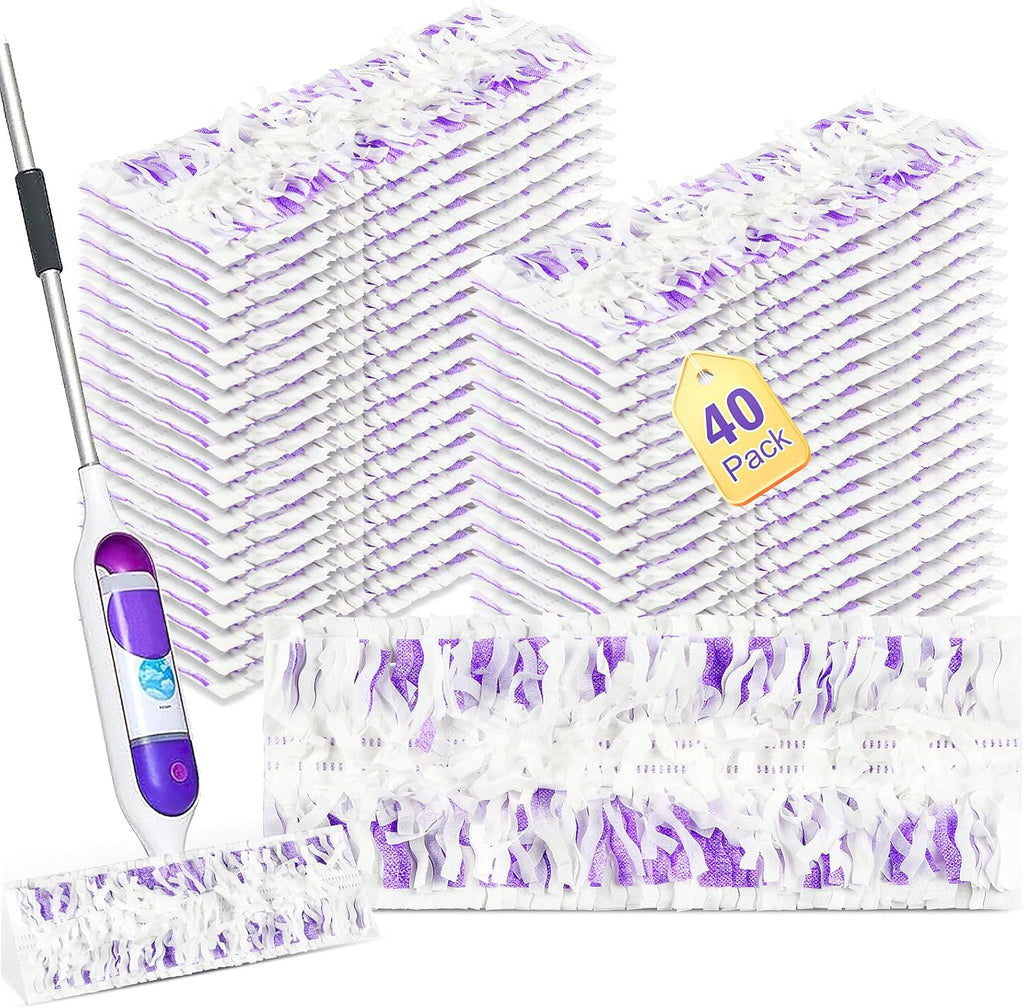 Skiennix 40 Pack Disposable Refill Pads - Multi-Surface Replacement for Power Mop™ & Wood Mop