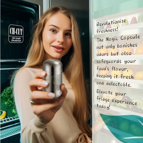 Magic Capsule Refrigerator Deodorizer - 10-Year Odor Eliminator | Superior to Baking Soda & Charcoal