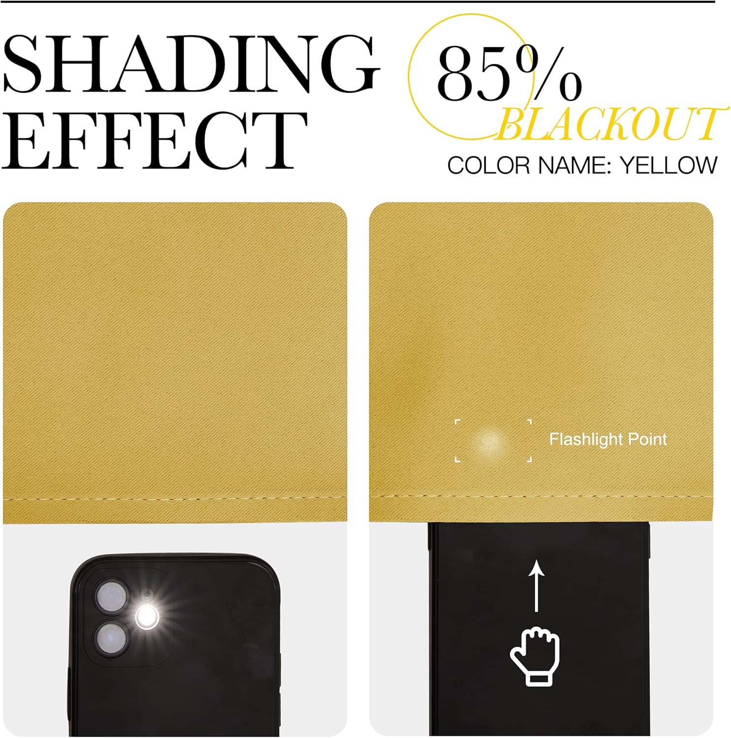 NICETOWN Yellow Blackout Drapes - Light Blocking Privacy Curtain Panels | Set of 2, 42" x 95" for Home Decor