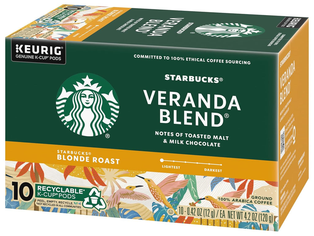 Starbucks K-Cup Pods - Veranda Blend Blonde Roast 100% Arabica Coffee | 60 Pods Total