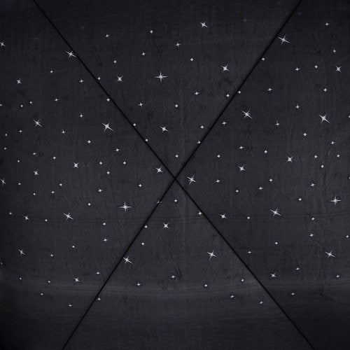 Mengersi Canopy Bed Curtains for Adults Galaxy Pattern Bed Drapes Bedroom Decoration Accessories (King, Black)