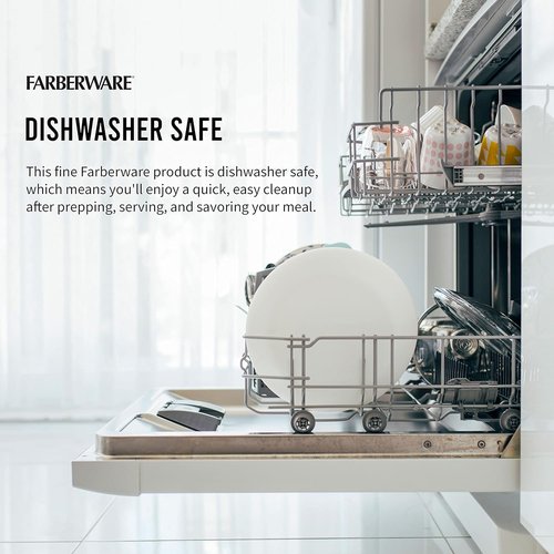Farberware Large Cutting Board - Dishwasher-Safe Plastic Chopping Board with Easy Grip Handle | 11" x 14", White
