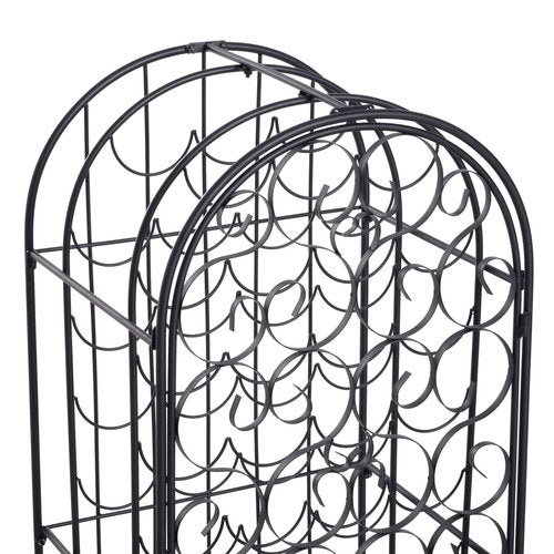 HOMCOM 35 Bottle Wrought Iron Wine Rack Cabinet with Lock - Black