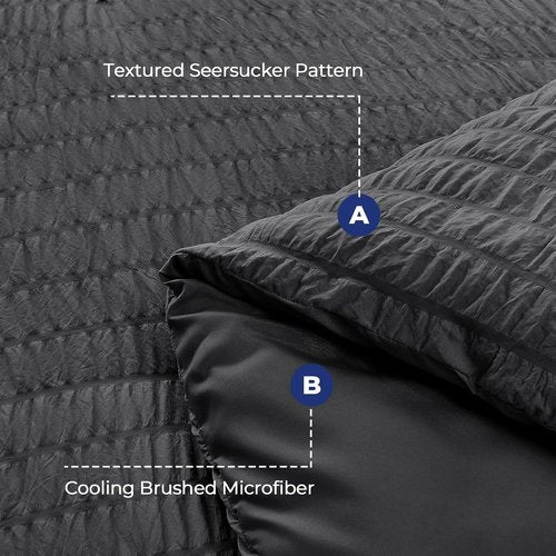 HYMOKEGE Twin Comforter Set - All Season Luxury Bedding Set with 5 Pieces in Dark Grey