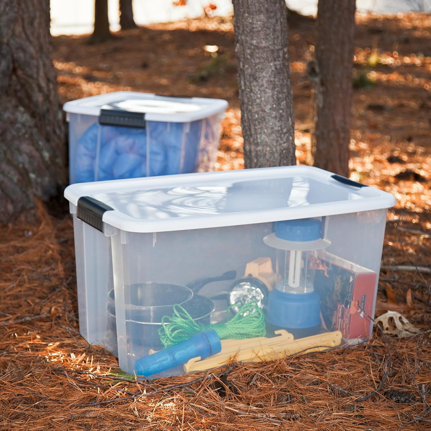 Sterilite 16-Pack Ultra Latching Storage Bins - Heavy-Duty 70 Quart Clear Plastic Organizers