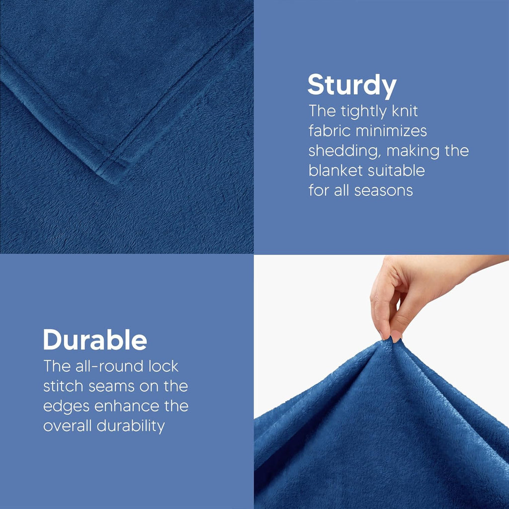 Utopia Bedding Fleece Blanket - Luxury Anti-Static Soft Microfiber - Twin Size Royal Blue (60x80 Inch)