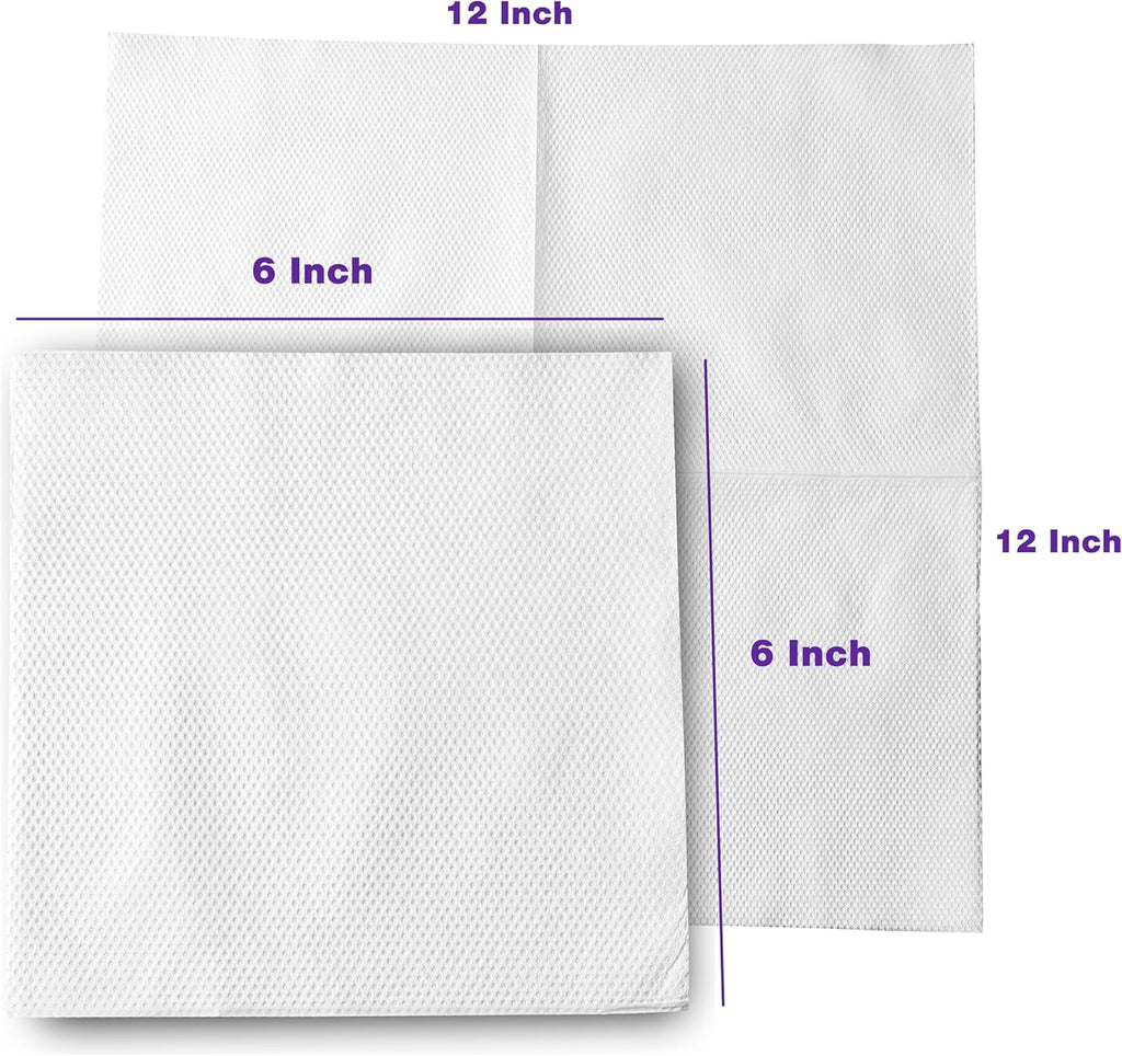 Pantry Value White Lunch Napkins | 500 Count 1-Ply Absorbent Disposable Paper - Perfect for Events & Everyday Use