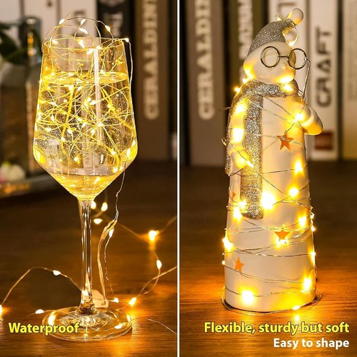 HXWEIYE Fairy Lights - 6 Pack Battery Operated 7ft 20LED Mini Starry Lights for Indoor/Outdoor Decor | Warm White