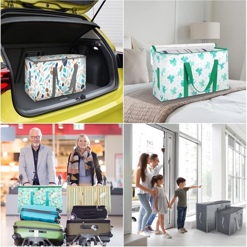BALEINE Oversized Moving Bags - Heavy-Duty Storage Totes with Reinforced Handles | 2-Pack Clover