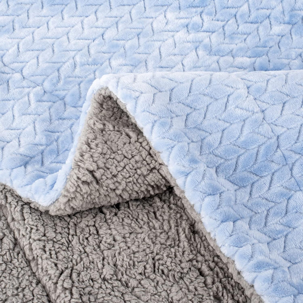 Skiennix Fuzzy Blanket - Soft Coral Fleece for Baby | Cozy Toddler Receiving Blanket (40" x 48", MD-Sky Blue)