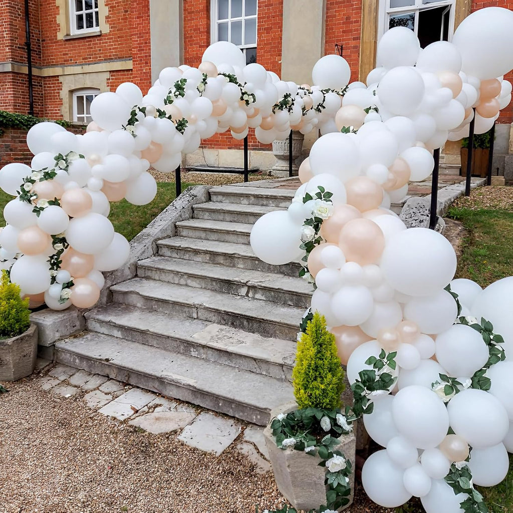 Voircoloria 12-Inch Matte White Balloons - 110pcs for Weddings, Birthdays, and Celebrations