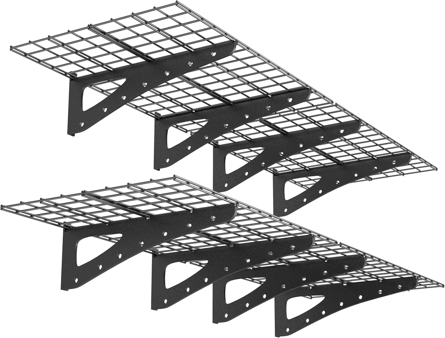 Sturdy Garage Wall Shelving by [Brand Name] - Heavy Duty 2-Pack Storage Rack | 70.86” x 23.6” | Black