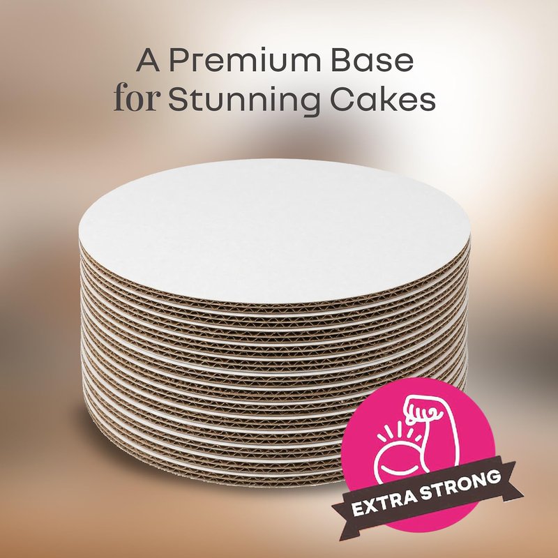 9 inch White Round Coated Cakeboard,Waxed Greaseproof, Disposable Cake Circle Base Boards Cardboard, pack of 25