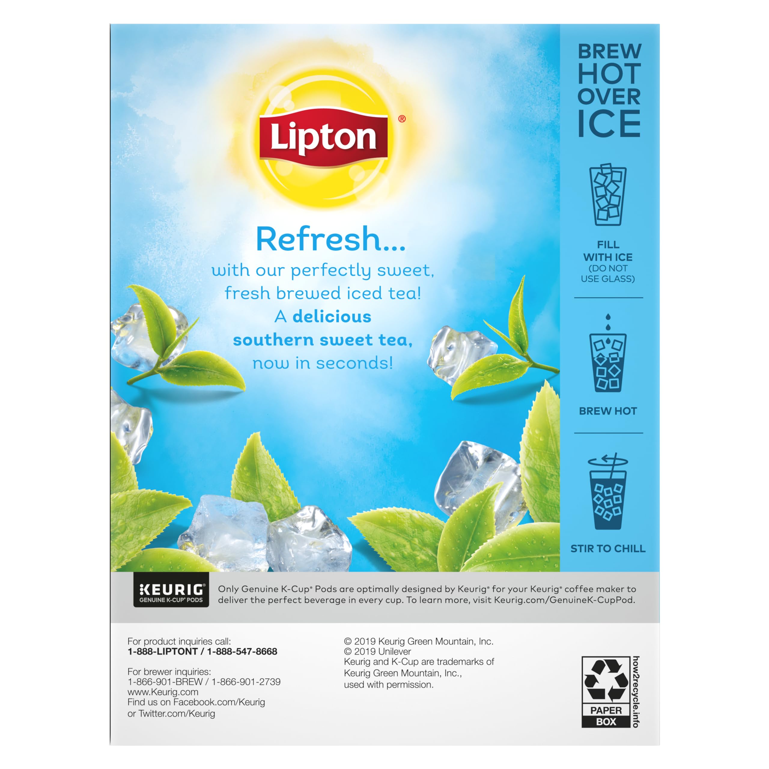 Lipton Iced Tea K-Cups, Southern Sweet Black Tea, 24 Total K-Cup Pods