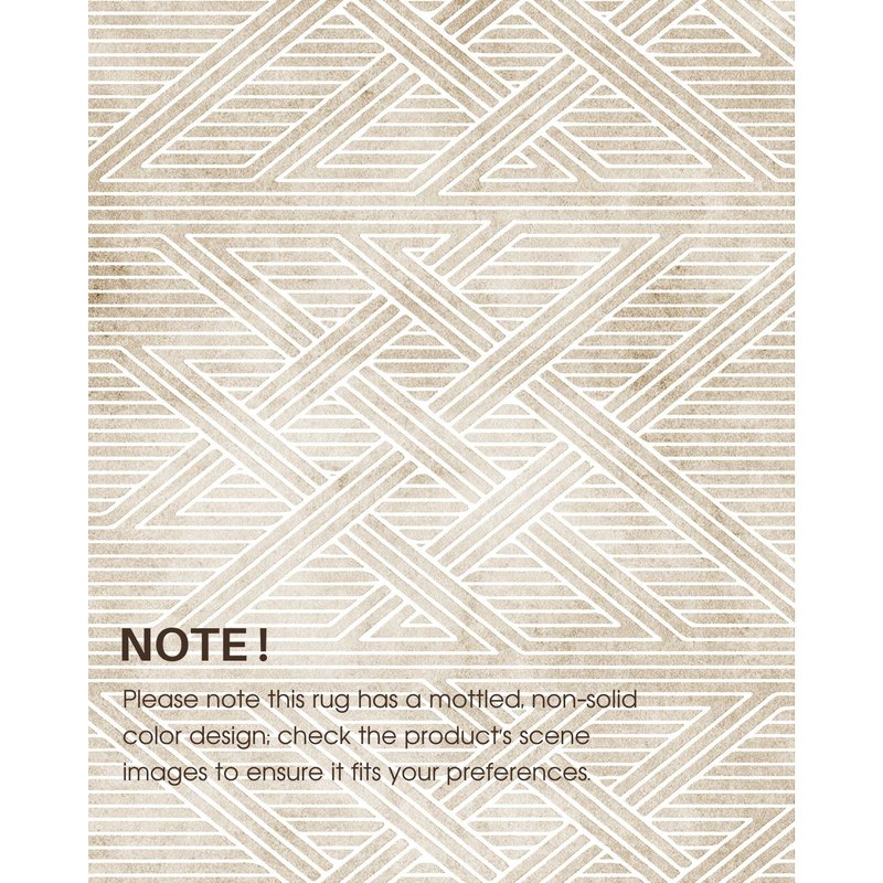 INGEROOM 6x9 Washable Area Rugs, Neutral Beige Geometric Area Rug for Living Room Bedroom, Modern Area Rug, Large Non-Slip Indoor Floor Carpet for High Traffic Areas, Kitchen, Dining Room