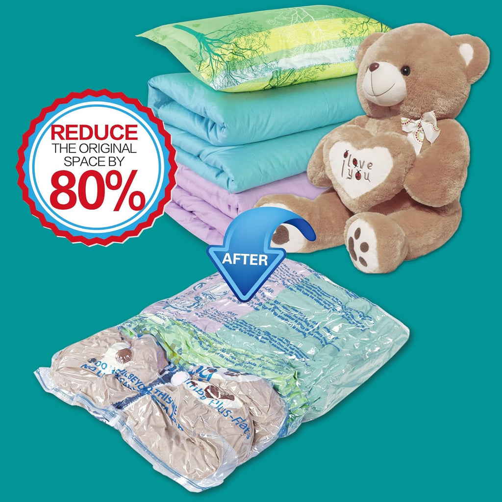 Skiennix XXL Jumbo Vacuum Storage Bags - 47''X35'' Space Saver for Blankets & Comforters (4 Pack)
