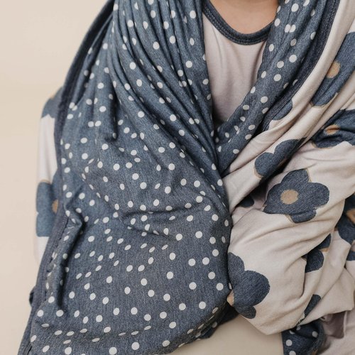 Copper Pearl Large Premium Knit Baby 3 Layer Stretchy Quilt Blanket Gemma in Tan