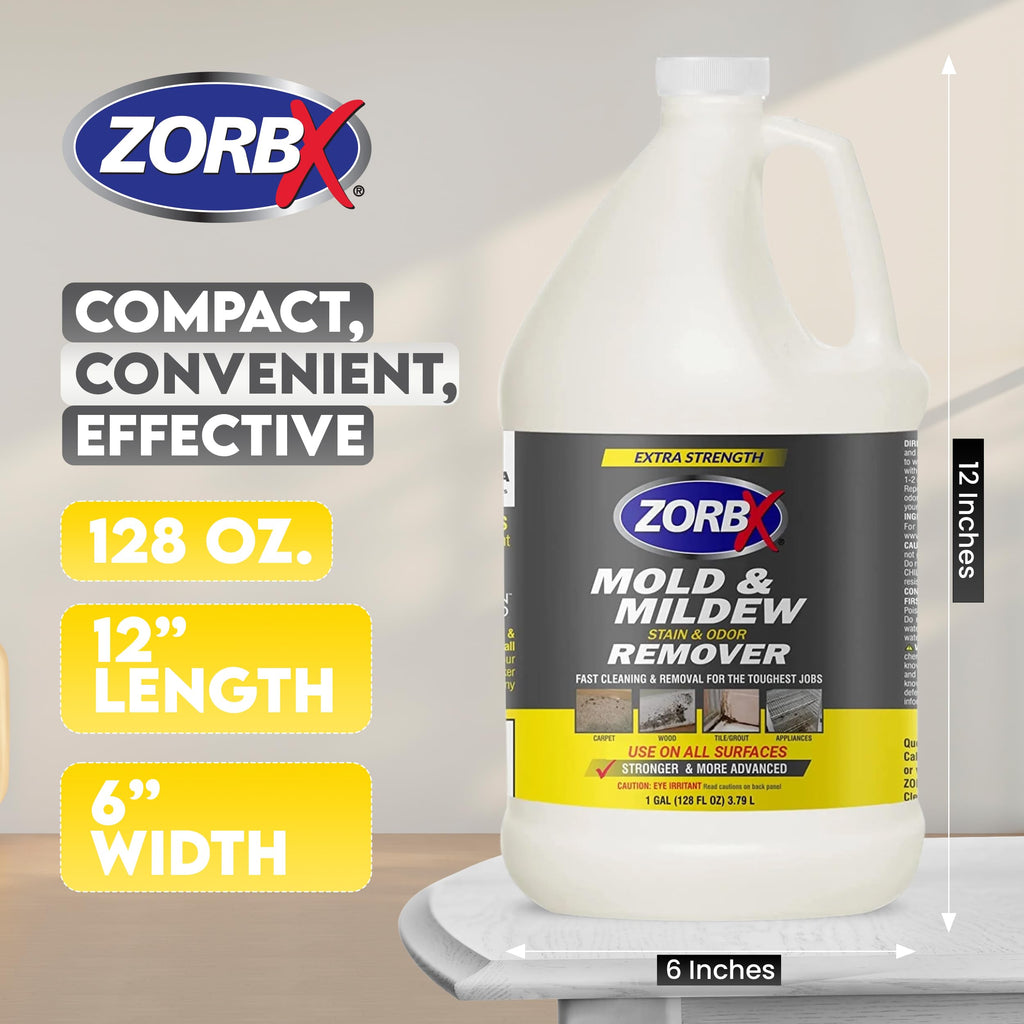 ZORBX Extra Strength Cleaner Spray 128 FL Oz Refill – Scrub Free Formula - Bleach Free Formula for Shower, Bathroom, Ceiling, Carpet, Cars, Walls & Wood