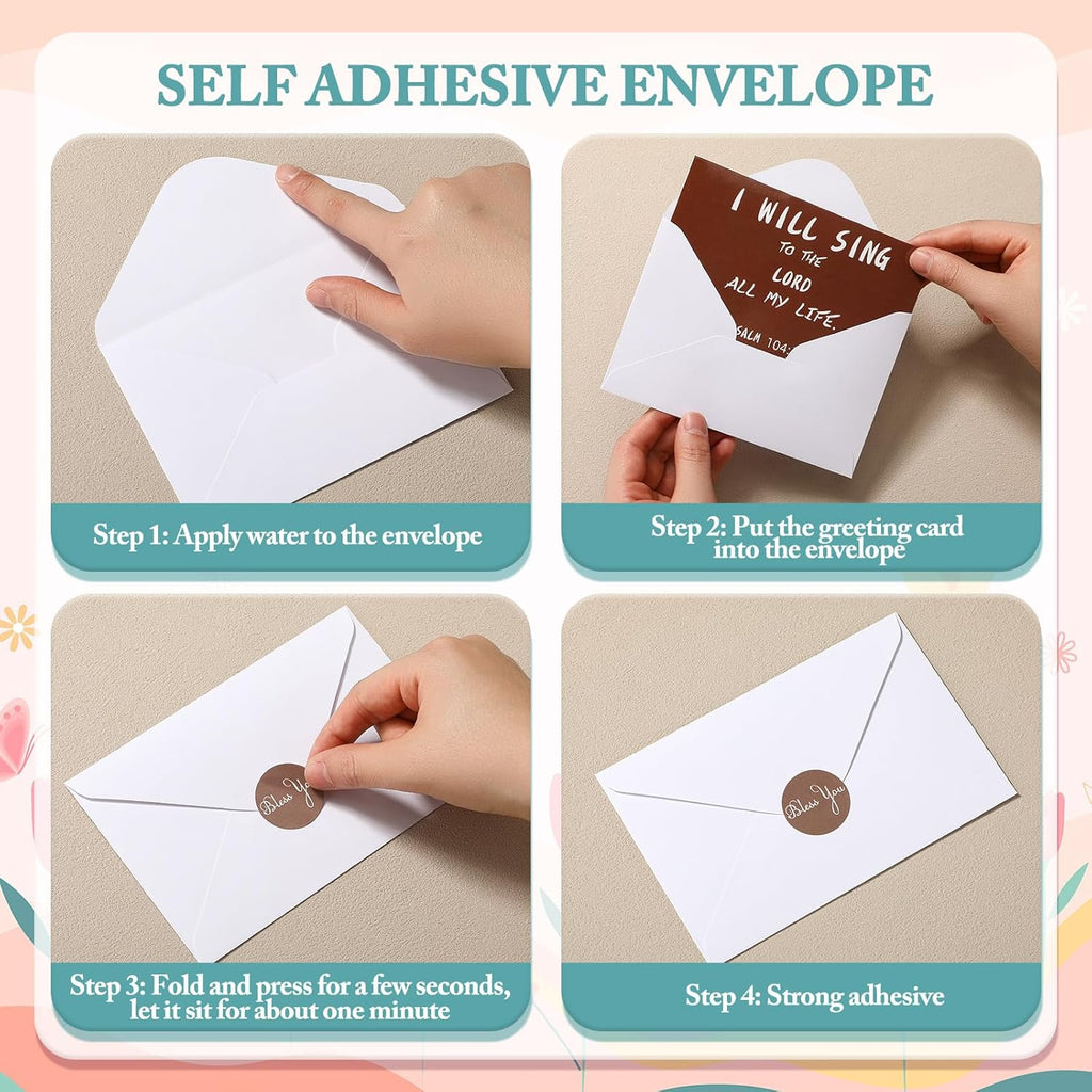 Sayglossy Inspirational Christian Greeting Cards - 120 Bulk Set with Envelopes | 4x6'' Bible Verses for Gifts