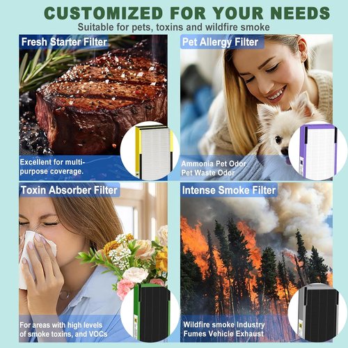 FLT4825 HEPA Filter B - Upgraded Replacement for GermGuardian Air Purifiers | Includes 2 True HEPA & 8 Carbon Pre-Filters