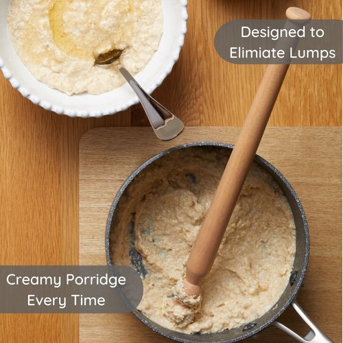 Muldale Scottish Porridge Spurtle – 11.5" Wooden Oatmeal Stirring Spoon – Traditional Spurdle Kitchen Tool – Natural Beechwood Cooking Stick for Creamy Porridge
