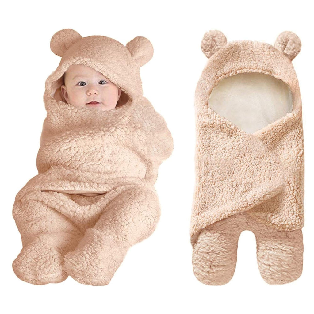 XMWEALTHY Plush Swaddle Blanket for Newborns | Soft & Cozy Brown Baby Blanket