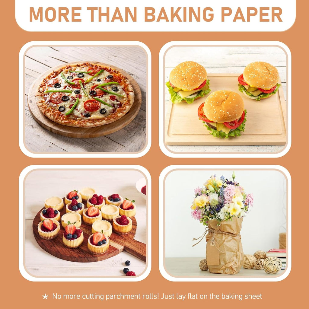 Skiennix Large Parchment Paper Sheets - 200 Pcs Heavy-Duty Nonstick 13 x 18 Inch for Baking & Cooking